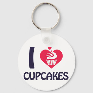 Chaveiro Eu adoro T-Shirt de Cupcakes