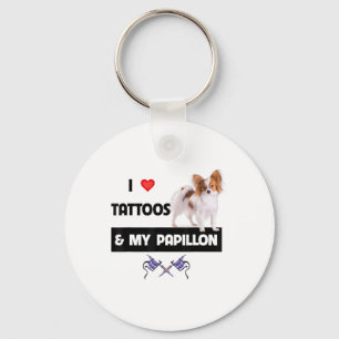 Chaveiro Eu Adoro Tatuagens E Meu Cachorro Papillon Mãe Cor