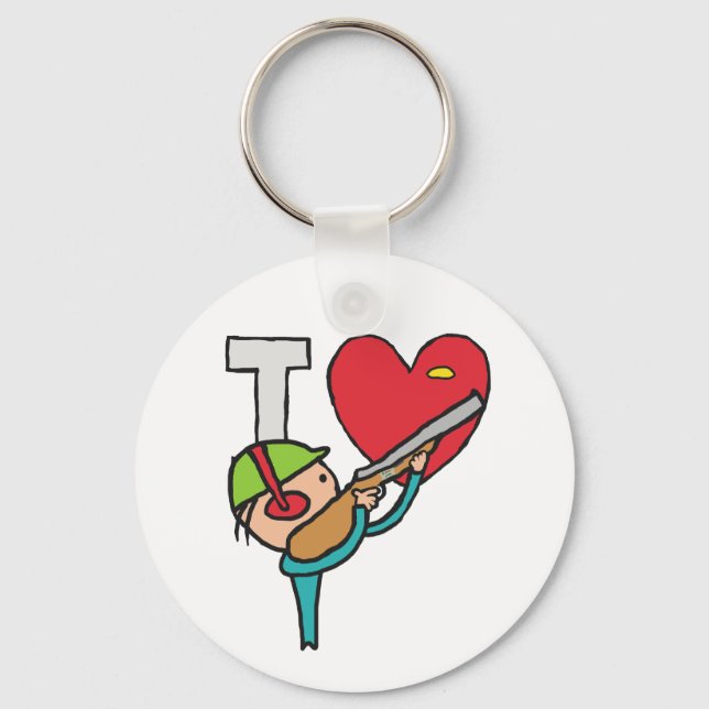 Chaveiro Eu Adoro Tiros De Pombo Clay (Frente)