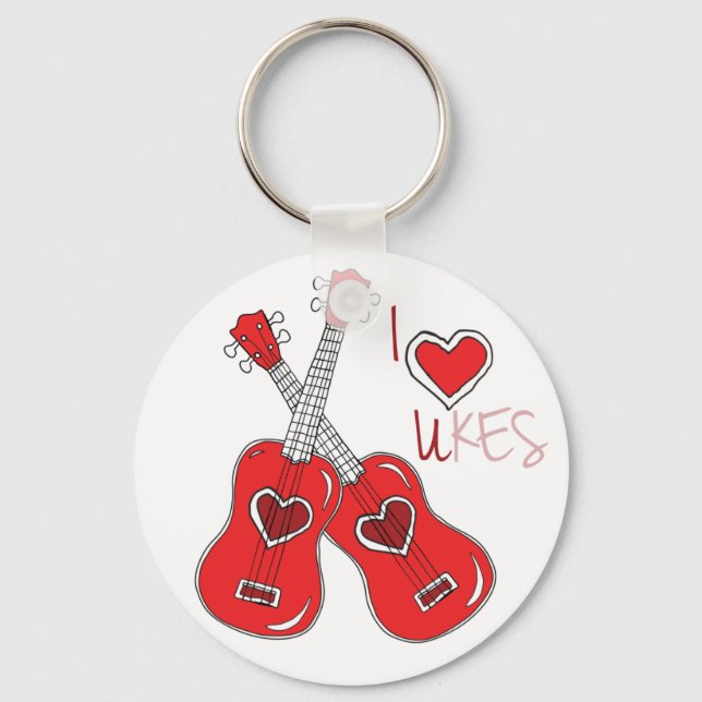 Chaveiro Eu adoro Ukuleles (Frente)