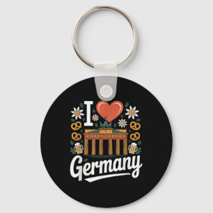 Chaveiro Eu Amo A Alemanha Bratwurst Pretzel Beer
