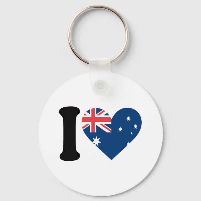 Chaveiro Eu amo a Austrália (Frente)