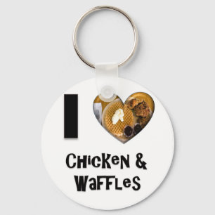 Chaveiro Eu amo a galinha e os Waffles