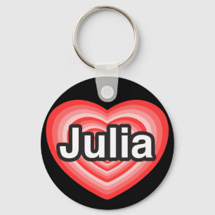 Chaveiro Eu amo a Julia. Eu te amo, Julia. Coração
