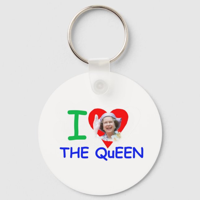 Chaveiro Eu amo a Rainha - Rainha Elizabeth II (Frente)