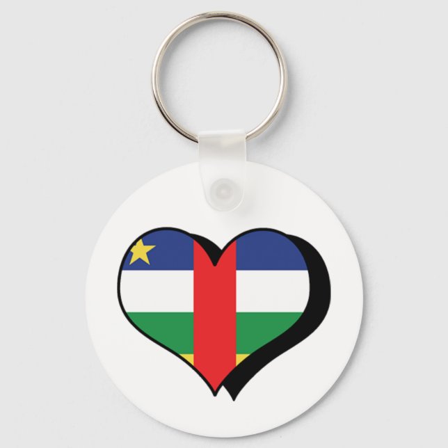 Chaveiro Eu Amo a República Centro-Africana Pingente de Cha (Frente)