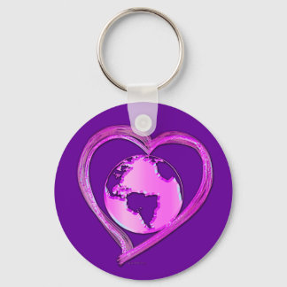 Chaveiro EU AMO A TERRA (Rosa)