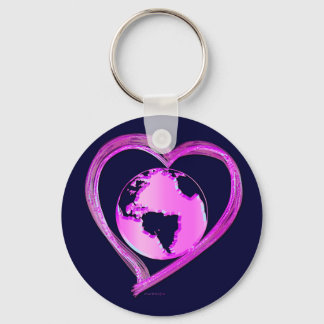 Chaveiro EU AMO A TERRA (Rosa)