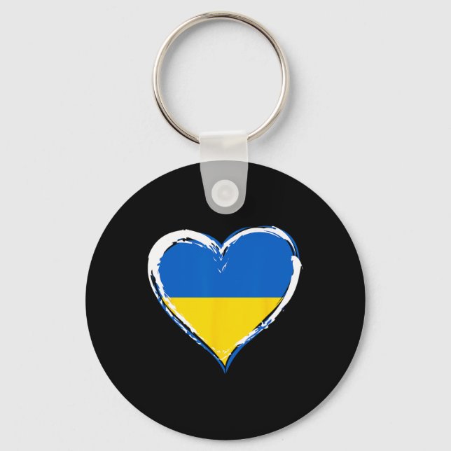 Chaveiro Eu Amo a Ucrânia - Fico Com a Ucrânia - Bandeira d (Frente)