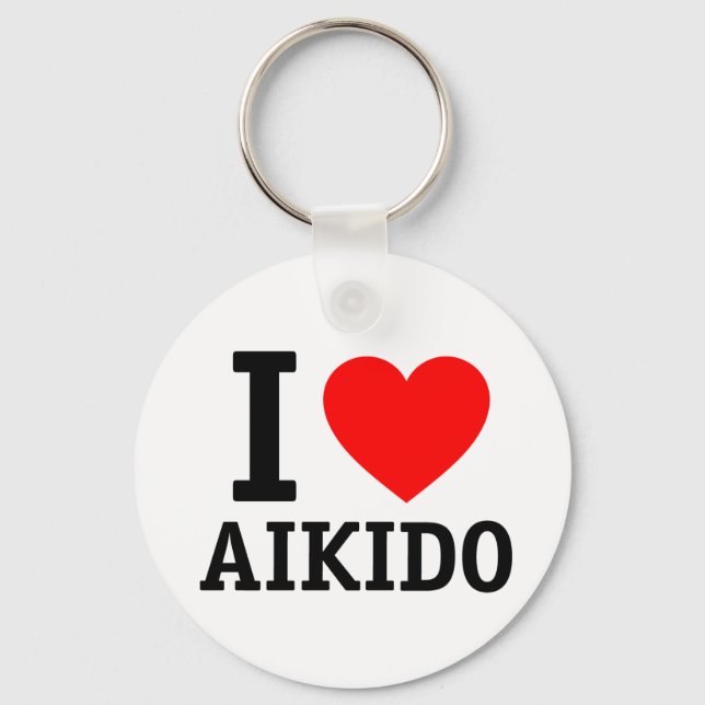 Chaveiro Eu Amo Aikido (Frente)