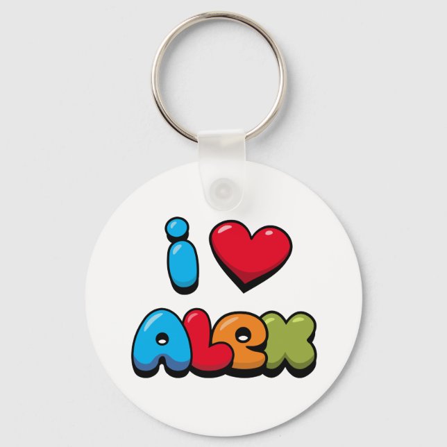 Chaveiro Eu amo Alex (Frente)