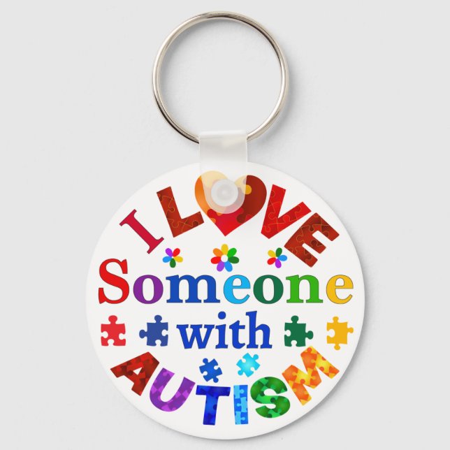 Chaveiro Eu amo alguém com AUTISM (Frente)