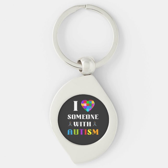 Chaveiro Eu Amo Alguém com Autismo (Frente)