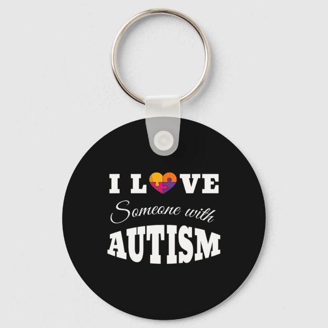 Chaveiro Eu Amo Alguém Com Autismo (Frente)
