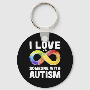 Chaveiro Eu Amo Alguém Com Consciência Autista Arco-Íris In