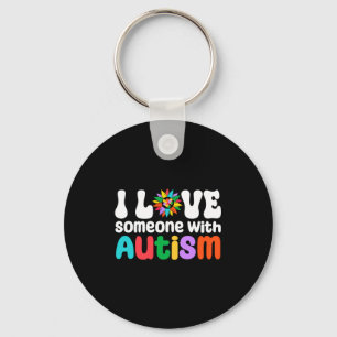 Chaveiro Eu Amo Alguém Com Consciência do Autismo Mãe de Au