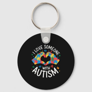 Chaveiro Eu Amo Alguém Com Consciência do Autismo Mulheres 