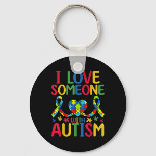 Chaveiro Eu Amo Alguém Com Coração De Consciência Autista
