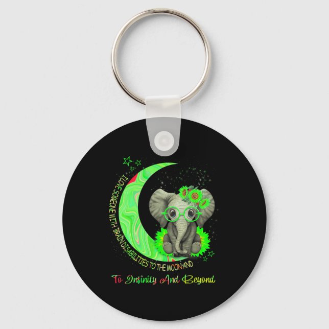 Chaveiro Eu Amo Alguém Com Deficiência Cerebral À Lua (Frente)