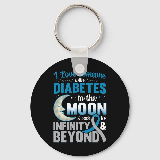 Chaveiro Eu Amo Alguém Com Diabetes À Lua E Byck (Frente)