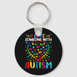Chaveiro Eu Amo Alguém Com Puzzle Heart Autism Advocate S