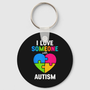 Chaveiro Eu Amo Alguém Com Quebra-Cabeça Coração Autismo Co