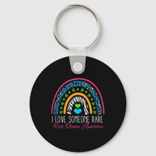 Chaveiro Eu Amo Alguém Rara Zebra Rainbow - Doença Rara A