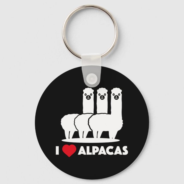 Chaveiro Eu Amo Alpacas (Frente)