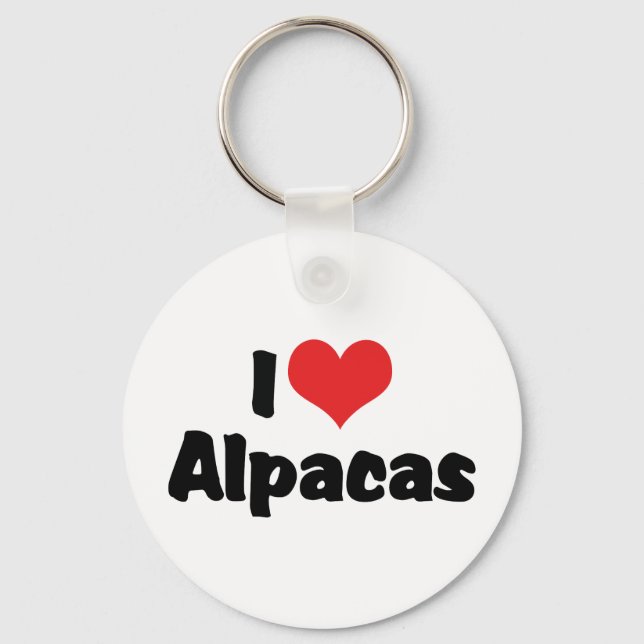 Chaveiro Eu Amo Alpacas do Coração (Frente)