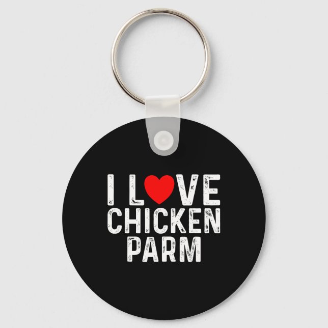 Chaveiro Eu Amo Amantes de Frango Parm Lovers Comida Italia (Frente)
