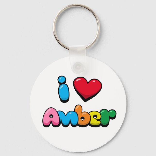 Chaveiro Eu Amo Amber (Frente)
