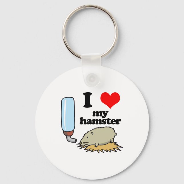 Chaveiro Eu Amo (Amo) Meu Hamster (Frente)