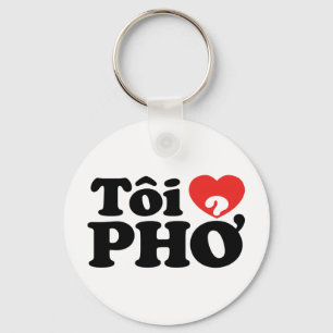 Chaveiro Eu Amo (Amo) Pho (Tôi ❤ PHỞ) Língua Vietnamita