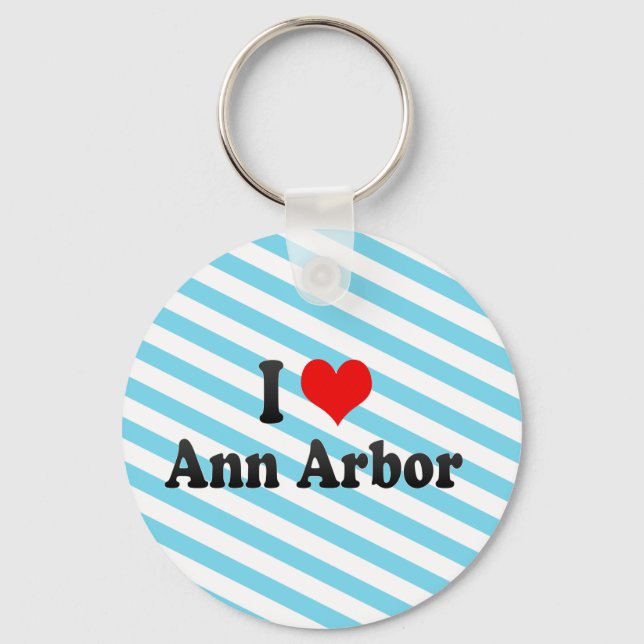 Chaveiro Eu Amo Ann Arbor, Estados Unidos (Frente)