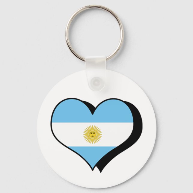 Chaveiro Eu Amo Argentina Pingente de Chave (Frente)