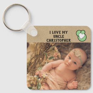 Chaveiro Eu amo as fotos do nome do meu tio em verde de doi