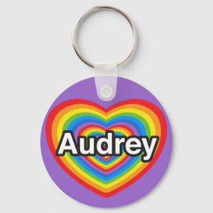 Chaveiro Eu amo Audrey. Eu te amo Audrey. Coração