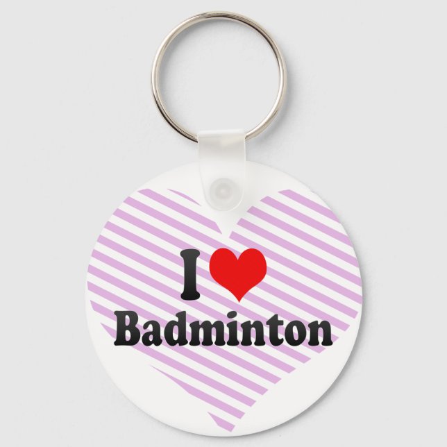 Chaveiro Eu amo Badminton (Frente)