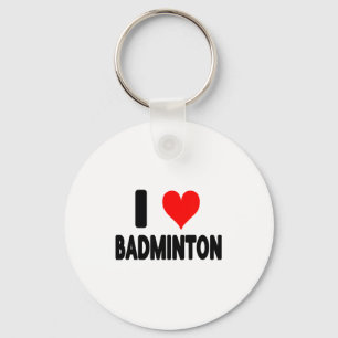 Chaveiro Eu Amo Badminton - Coração Jogador de Badminton Qu