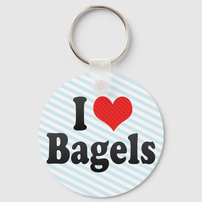 Chaveiro Eu Amo Bagels (Frente)