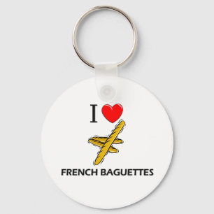 Chaveiro Eu amo Baguettes franceses