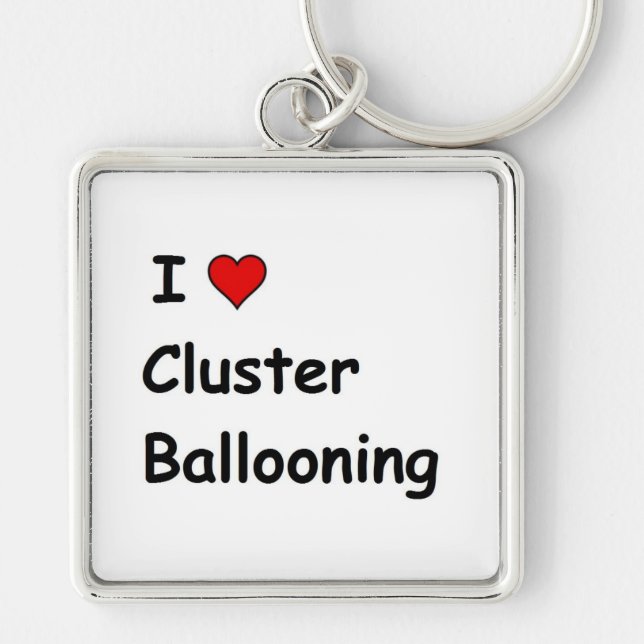 Chaveiro Eu Amo Balonagem de Cluster (Frente)