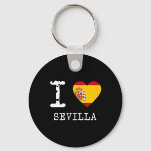 Chaveiro Eu Amo Bandeira da Espanha Sevilha