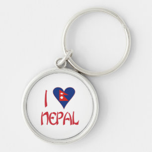 Chaveiro Eu Amo (Bandeira do Coração Nepalesa) Nepal