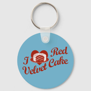 Chaveiro Eu Amo Bolo De Veludo Vermelho