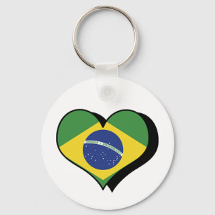 Chaveiro Eu Amo Brasil Pingente de Chave