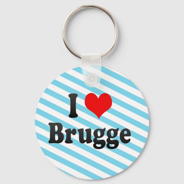 Chaveiro Eu Amo Brugge, Bélgica (Frente)