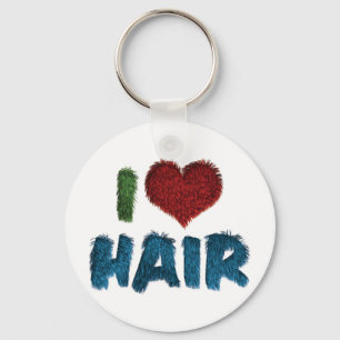 Chaveiro Eu Amo Cabelo Coração - Estilista de Cabelo Barbei
