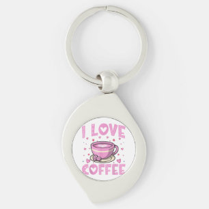 Chaveiro Eu Amo Café - Engraçado Cafeine Drinker Caffeine A