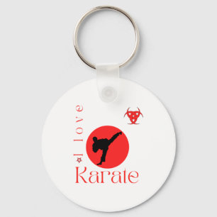 Chaveiro Eu Amo Camiseta de Artes Marciais de Karate